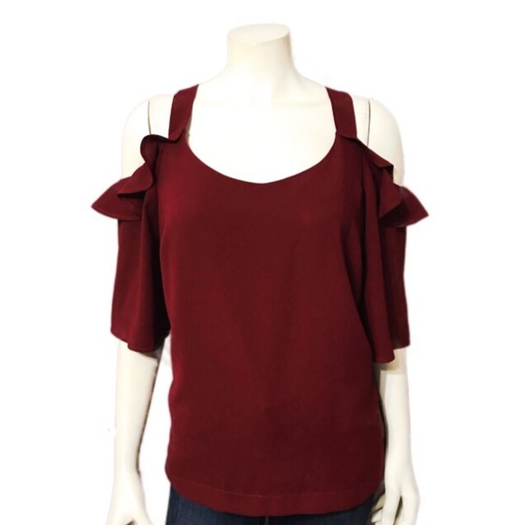 Kut from the Kloth Tops - Kut From The Kloth Red Cold Shoulder Blouse Size-L
